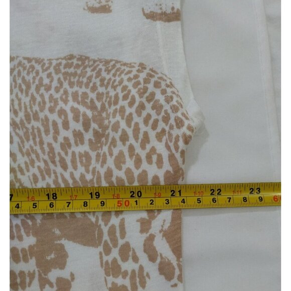 Jane + Delancey Womens Beige Top With Leopard Print Pattern, rayon and linen. - Picture 7 of 8